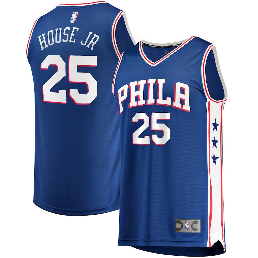 Men Philadelphia 76ers #25 Danuel House Jr Fanatics Branded Royal Fast Break Replica NBA Jersey->youth nba jersey->Youth Jersey